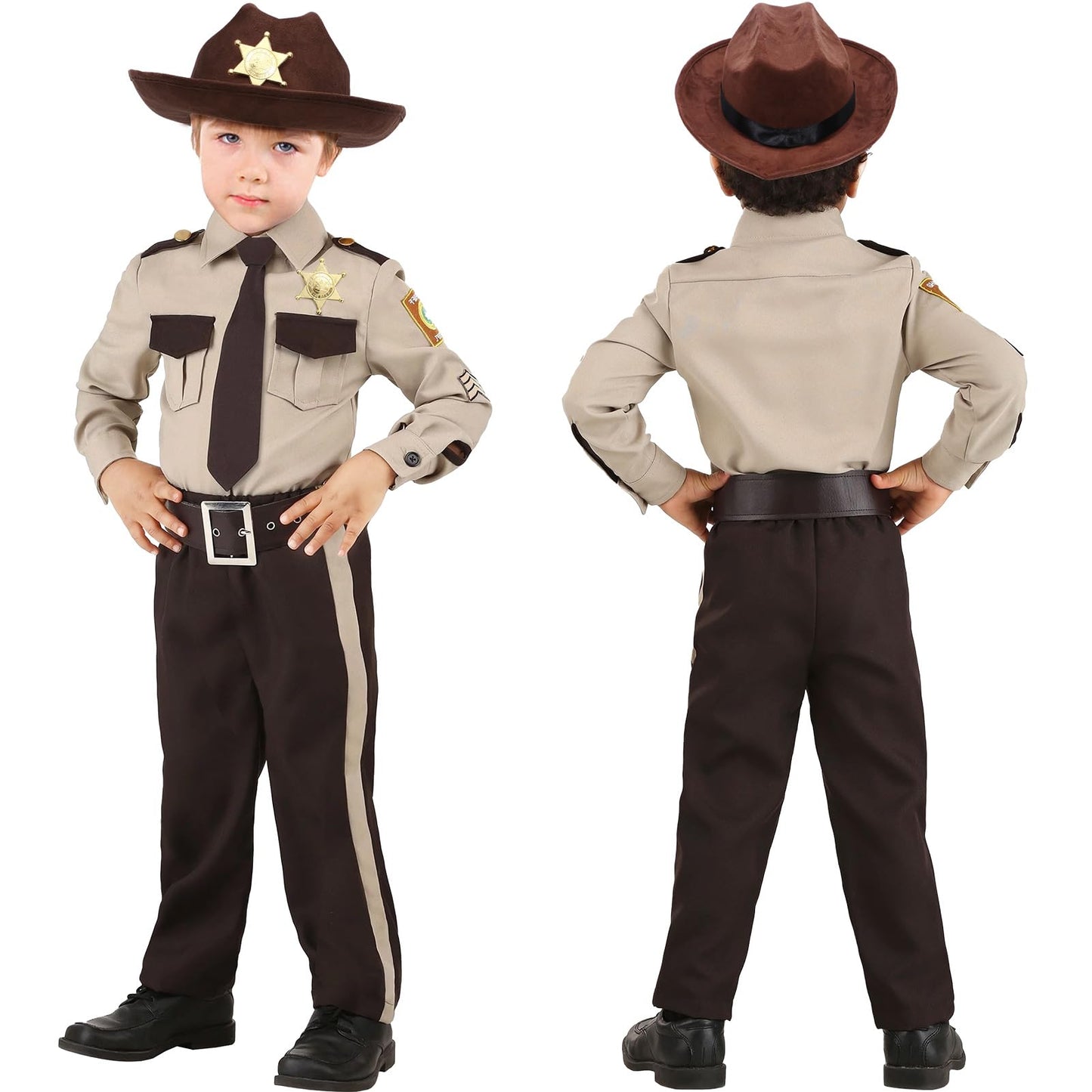 Latocos Kids Police Officer Costume Western Sheriff Cowboy Uniform Role Play With Accessories Halloween Costumes Boys Girls
