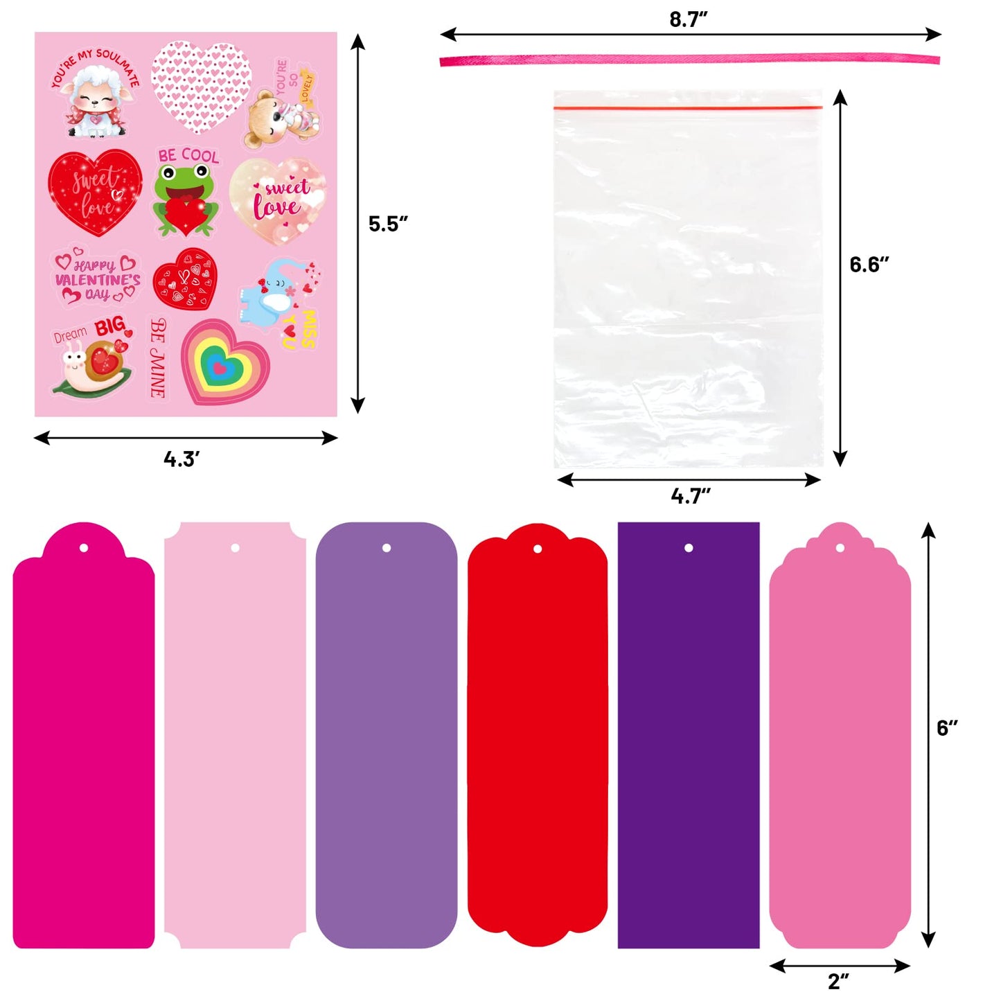Fancy Land Valentines Bookmark Craft Kits Valentines Day Craft for Kids Classroom Home Fun Activities 30 Pack