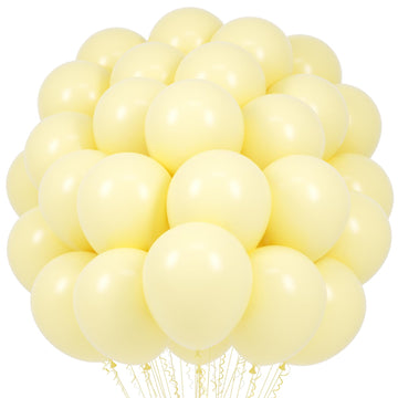 Voircoloria Pastel Yellow Balloons, 66Pack 12Inch Light Yellow Latex Party Balloons For Birthday Baby Shower Graduation Wedding