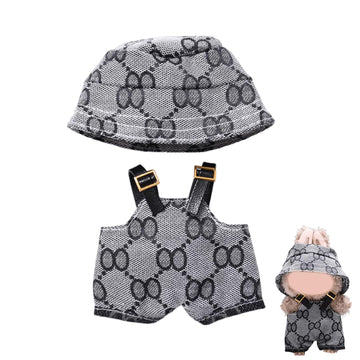 Clothes for 17cm Dolls & Outfit for 17cm Dolls - Adorable Pink & Brown Doll Accessories, Original Design Outfits and Keychain Cl