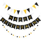Happy Retirement Banner Assembled Gagaku Black And Gold Retirement Party Decorations Supplies Kit Gold Glitter Paper Pennant Banner For Men Women Office Farewell Party