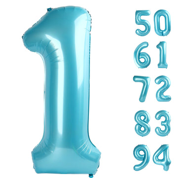 40 Inch Pearlescent Blue 1 Balloon For First Birthday, 1St Number Balloons Birthday Decorations For Girl Boy Kids Toddler Baby,