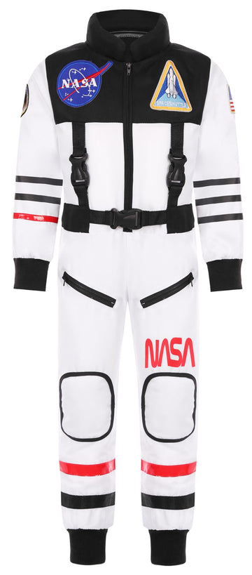 Gomukot Direct Kids Astronaut Costume Nasa Space Jumpsuit For Halloween Boys Girls Pretend Role Play Dress Up (8-10 Years)