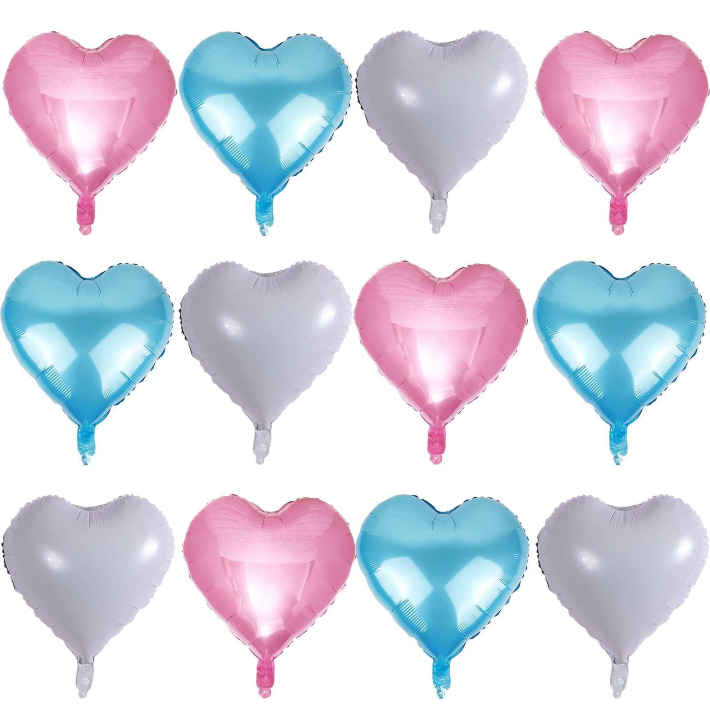 Lovoir 12 Pcs Pink Heart Shape Foil Mylar Balloons 18 Inch Love Balloons For Valentine'S Day Birthday Party Decorations Wedding