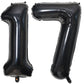 40 Inch Black 17 Number Balloons Giant 17 Balloons Black Birthday Balloons 17Th Birthday Anniversary Events Party Decorations Su