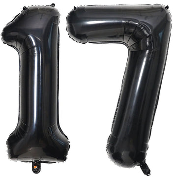 40 Inch Black 17 Number Balloons Giant 17 Balloons Black Birthday Balloons 17Th Birthday Anniversary Events Party Decorations Su