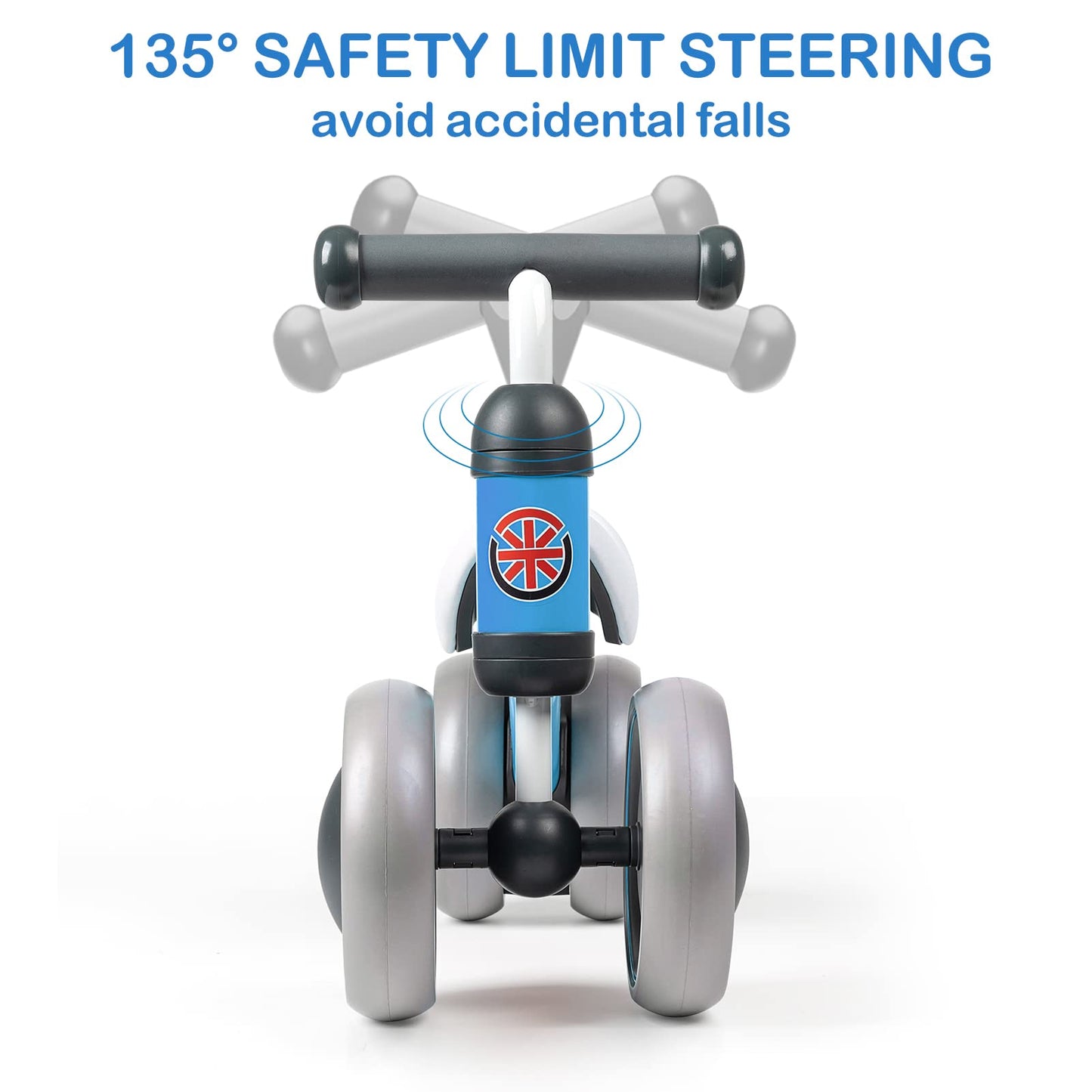 Baby Balance Bike Toys For 1 Year Old Boy Girl Gifts, 10-24 Month Toddler Balance Bike With 4 Silence Wheels, No Pedal Toddler First Bike, First Birthday Gifts Christmas For Boys And Girls (Blue)