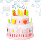 Kulariworld Bubble Machine, Automatic Birthday Cake Bubble Maker Blower With Solution For Kids Toddlers Outdoor Indoor Play Easter Party, Toy Gift For Little Boys Girls (Pink)