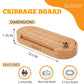 Premium Oak Cribbage Board Game Set -Unique Cribbage Board Includes Playing Cards, Metal Cribbage Pegs, Instructions, & More - B