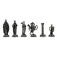 Wooden Chess Set with Storage - Handcrafted Chess Board and British Figure Metal Chess Pieces - Decorative Chess Game for mature-themeds & Kids - enhanced Gift for Family & Friends (Gold Chess Pieces)