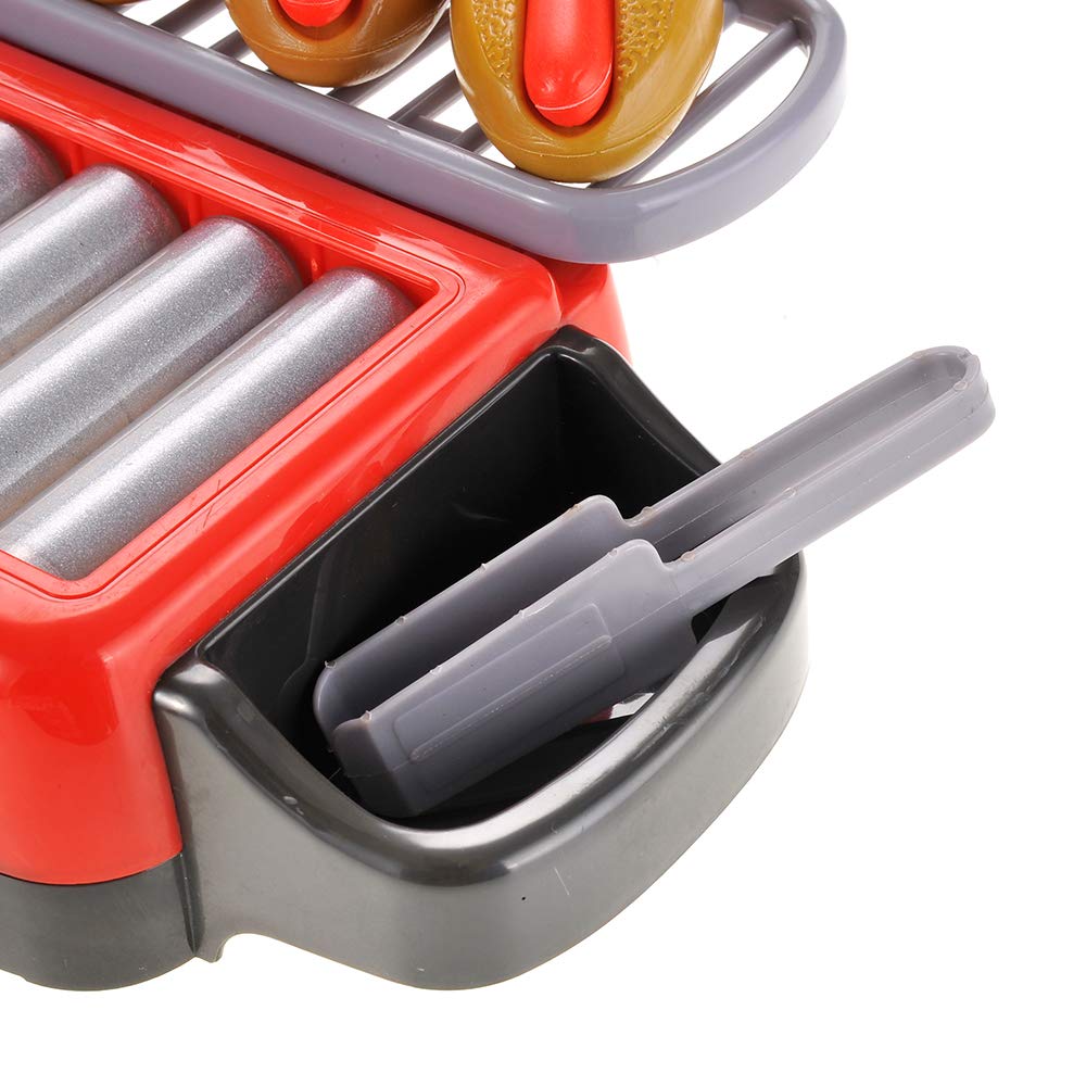 2 Set Hot Dog Roller Grill Electric Stove Play Set | Food Kitchen Appliance | Kids Pretend Play Food | Barbecue Toy With Light &
