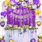 Msmancy Purple Birthday Decorations For Women Girl 65Pcs With Happy Birthday Banner Curtains Butterfly Heart Star Led Light And