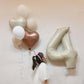 40 Inch Cream Number 5 Balloon, Beige Large 5Th Birthday Balloons, Digital 5 Cream White Giant 5 Foil Balloon Helium For Boys Gi