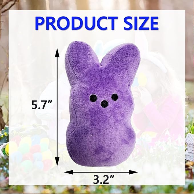 BOMBPARK 12PCS Cute Bunny Plush Toys,Easter Basket Stuffers Toys for Kids,Bunny Stuffed Animals,Easter Party Favors Gift for Gir