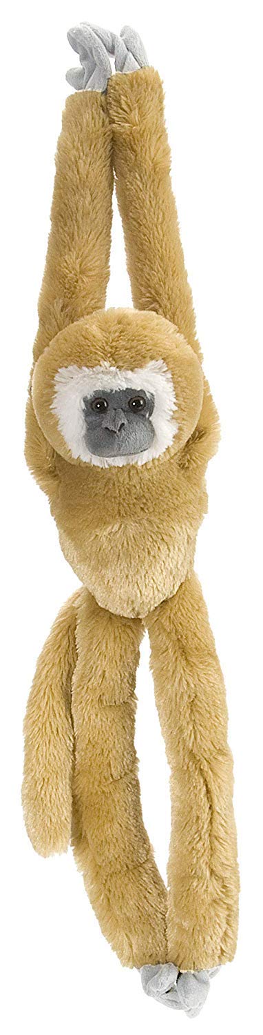 WILD REPUBLIC Plush White Handed Gibbon Monkey Toy, 20" Polyester Stuffed Animal, Perfect Gift for Kids