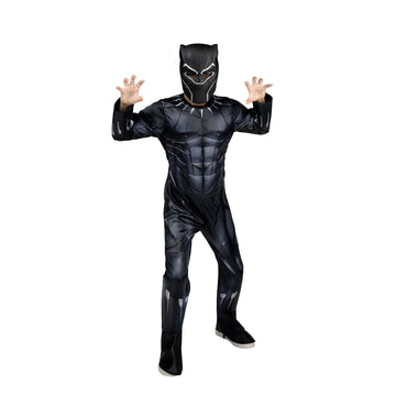 Marvel Boys Deluxe Black Panther Costume, Kids Superhero Halloween Costume, Child - Officially Licensed