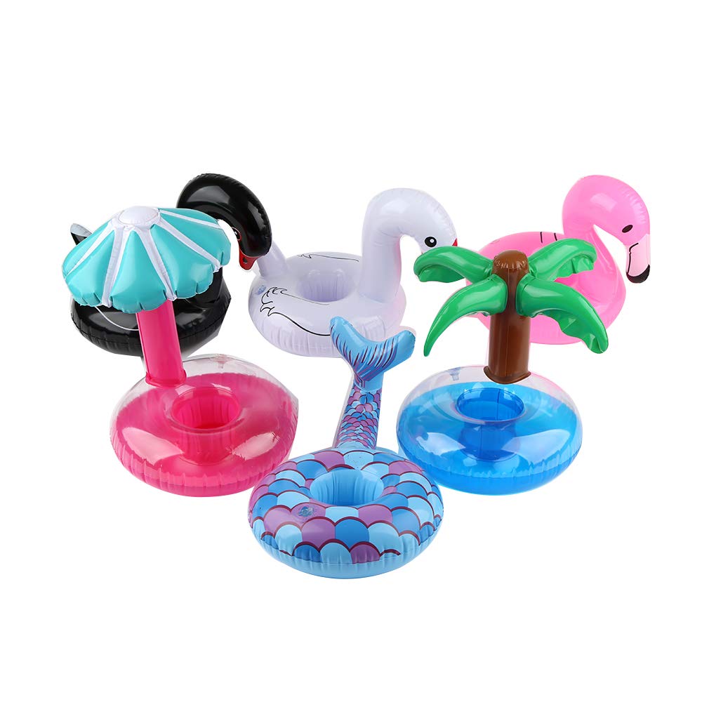 Jarcold 12 Pack Inflatable Drink Holder, Inflatable Drink Floats, 12 Different Shape Inflatable Cup Coasters For Pool Party And Kids Fun Bath Toys