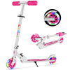 Beleev V1 Kids Scooters For Girls, 2 Wheel Folding Kick Scooter With Light Up Wheels, 3 Adjustable Height, Lightweight Push Scooter With Kickstand For Children 3 To 12 Years Old (Pink)