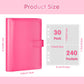 A5 Kpop Photocard Binder  PU Leather 6-Ring Album with Magnetic Closure  Includes 30 Pack 4-Pocket Pages for 240 Cards  Card Holder for Trading and Collectible Cards (Rose)