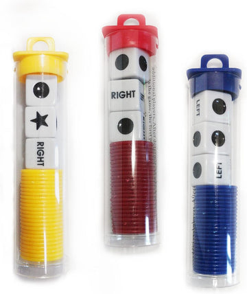 Left Right Center Dice Game Prime Set Bundle- 3 Pack Assorted Colors (3 Pack)