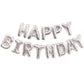 16 Inch Silver Happy Birthday Balloons Banner, Aluminum Foil Letters Happy Birthday Balloon For Birthday Decorations Party Suppl