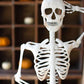 Rustic White Metal Skeleton On A Stand