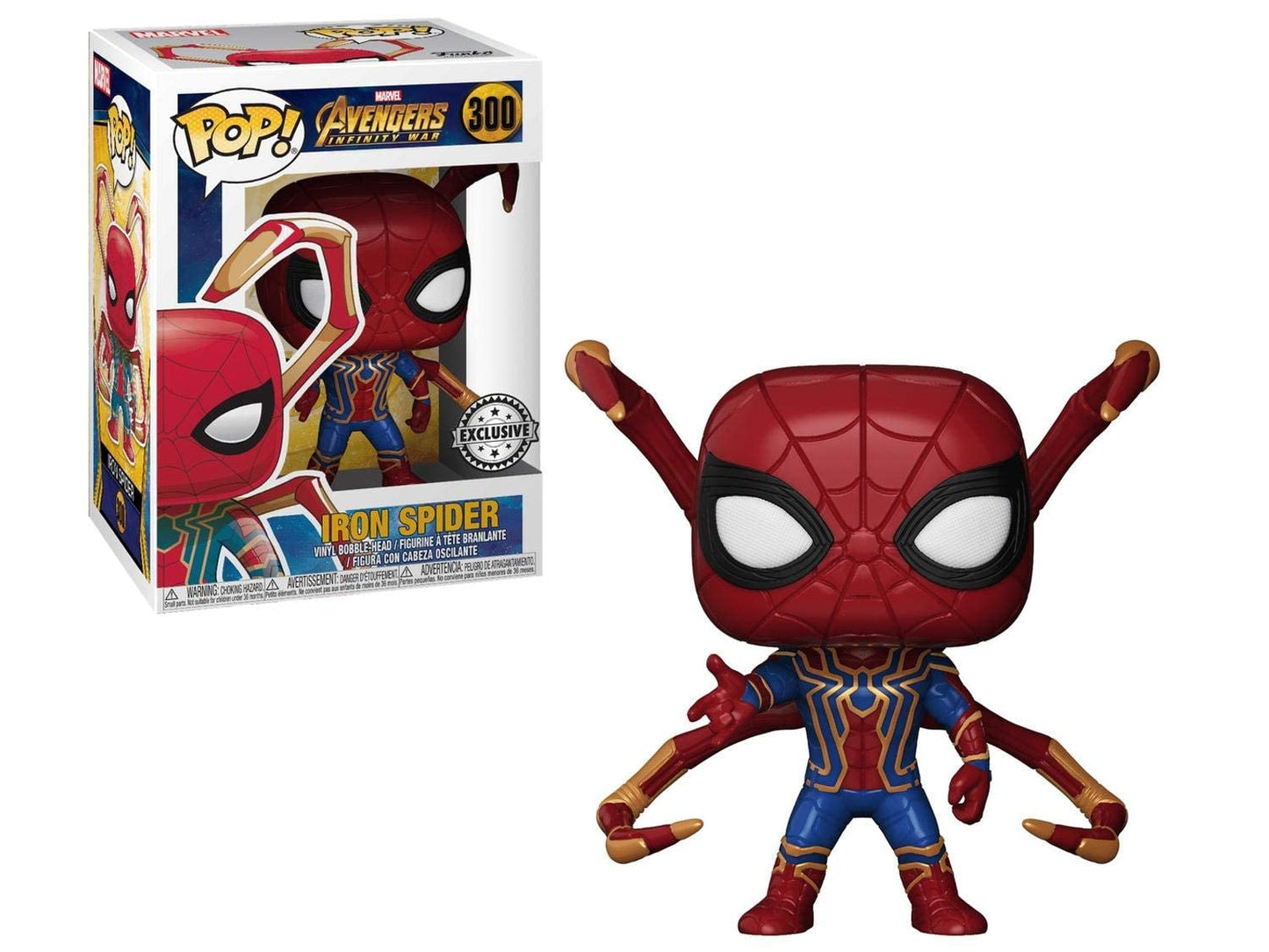 Funko Pop Avengers Infinity War Iron Spider Figure, Multicolor, Model FUN27296, Collectible, Iron Material