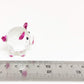 Sansukjai Pig Miniature Figurines Animals Hand Painted Blown Glass Art Collectible Gift Decorate, V1 (Clear Pink Pearl)