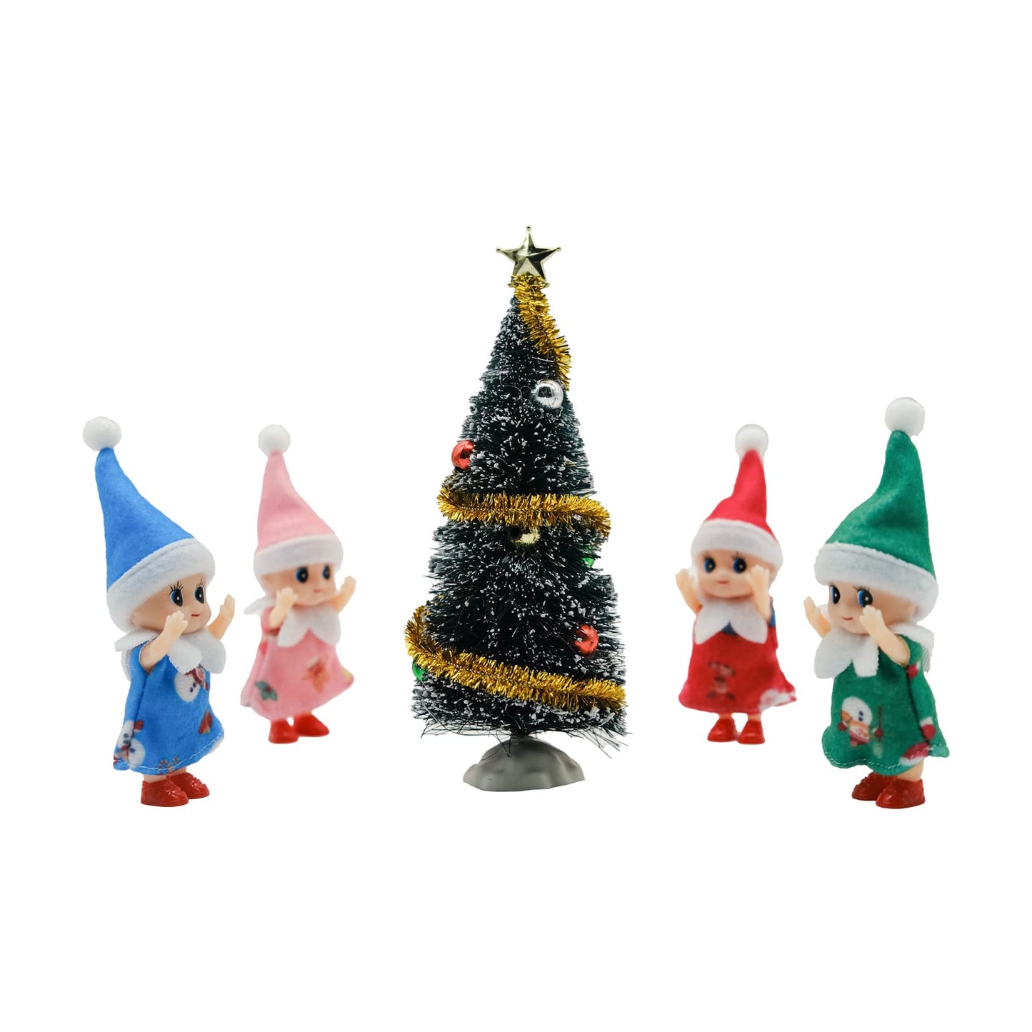 Lovelfstory Elf Accessories Baby, Tiny Christmas Elf Girl And Boy Baby Doll For Xmas Gift (Xmas Blue)