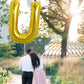 Toniful 40 Inch Large Gold Letter U Balloons Helium Balloons,Foil Mylar Big Balloons For Birthday Party Anniversary Supplies Dec