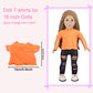 AugFrog 5 Pcs 18 Inch Doll T-Shirts, Summer Outfit Doll Clothes Accessories - Short Sleeve Classical Tees (Orange)