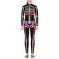 Remimi Boys Girl'S Skeleton Bodysuit Jumpsuit Long Sleeve Zip Back Black Zip Back Kids Halloween Costumes Multicolored Xl