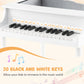 Goplus 30-Key Classical Kids Piano, Mini Grand Piano Wooden Learn-To-Play Musical Instrument Toy With Bench, Piano Lid, Music Rack, Gift For Boys Girls Aged 2+ Baby Tollder(4 Straight Leg-White)