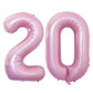 Goer Number 20 Balloons For 20Th Birthday Party Decorations,42 Inch Jumbo Foil Helium Balloons For 20Th Anniversary (Light Pink)