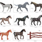 Ai-Fun 8Pcs Plastic Tiny Horses Figure Toy With 6 Corral Fence Kids Toddlers Animal Party Favors Educational Toy Playset
