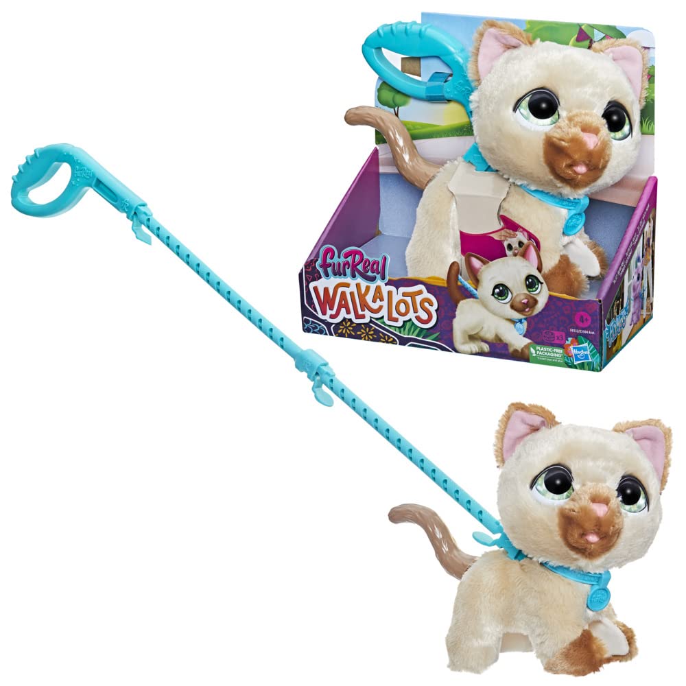 FurReal friends Walkalots Large Racker Interactive Toy Cat for Walking with Sounds and Reactions for Children from 4