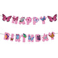 BIEUFBJI Butterfly Birthday Decorations Happy Birthday Banner Decor Fairy Happy Birthday Banner Fairy Garden Birthday Party Supp
