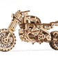 UGEARS Motorcycle with Sidecar Scrambler UGR-10 - Mechanical 3D Wooden Puzzles for mature-themeds - DIY Model Kits for mature-themeds with Moving Engine - Collectible Moto 3D Puzzle Model Kit - 380 Pcs