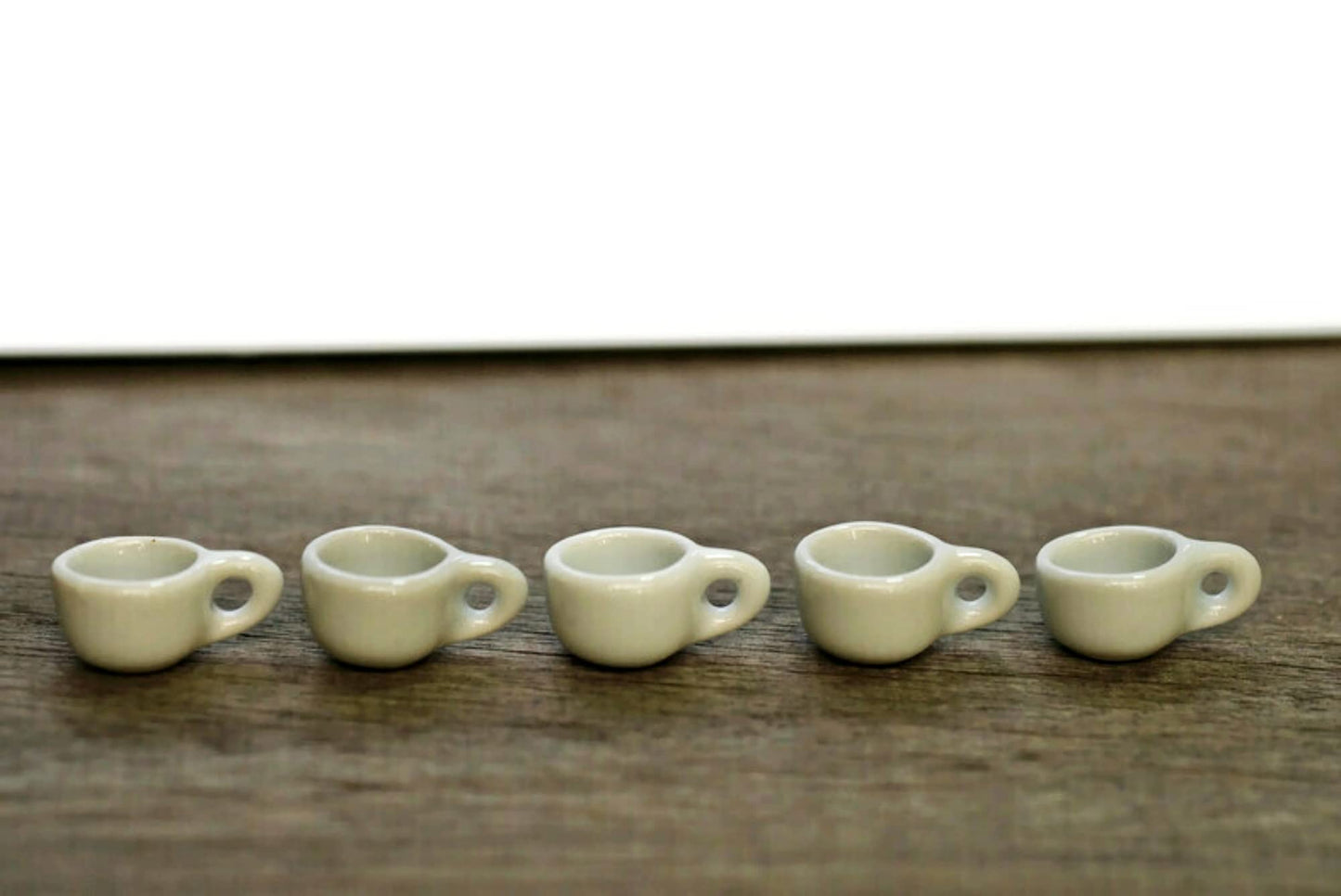 10 White Gray Coffee Tea Cup Size 2 X 1.5 Cm Dollhouse Miniatures Food Kitchen Docoration