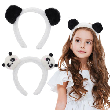 Melbelia Animal Ear Headbands, 2 Pcs Plush Panda Ears Costume Headband Hair Band Cute Ear Hair Accessories For Themed Events And