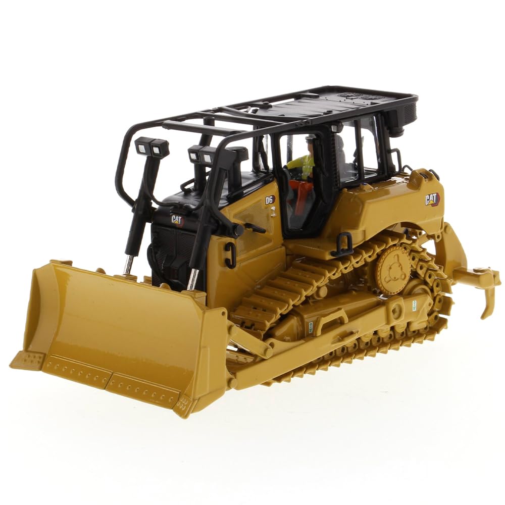 Diecast Masters CAT Caterpillar D6 Track Type Tractor Dozer with SU cutting edge and Operator High Line Series 1/50 Diecast Model 85553