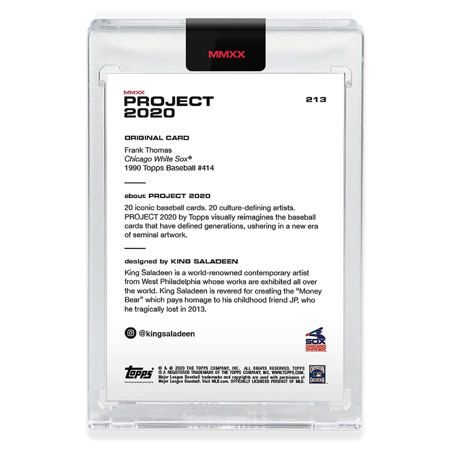 Topps Project 2020 Card 213-1990 Frank Thomas by King Saladeen
