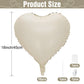 Gresatek White Heart Balloons,10Pcs Cream White Foil Heart Shaped Balloons,18Inch Beige Helium Mylar Balloons For Valentines,Eng