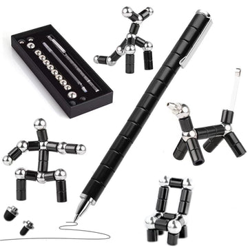 Ayxxzjd Decompression Magnetic Metal Toy Pen,Multifunctional Deformable Capacities Touch Screen Ballpoint Penintellectual Learni