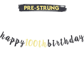 Lingteer Happy 100Th Birthday Party Decorations,100Th Birthday Glitter Garland Banner - Cheers To 100 Years Old Bday Party Backdrop Decoration Sign.