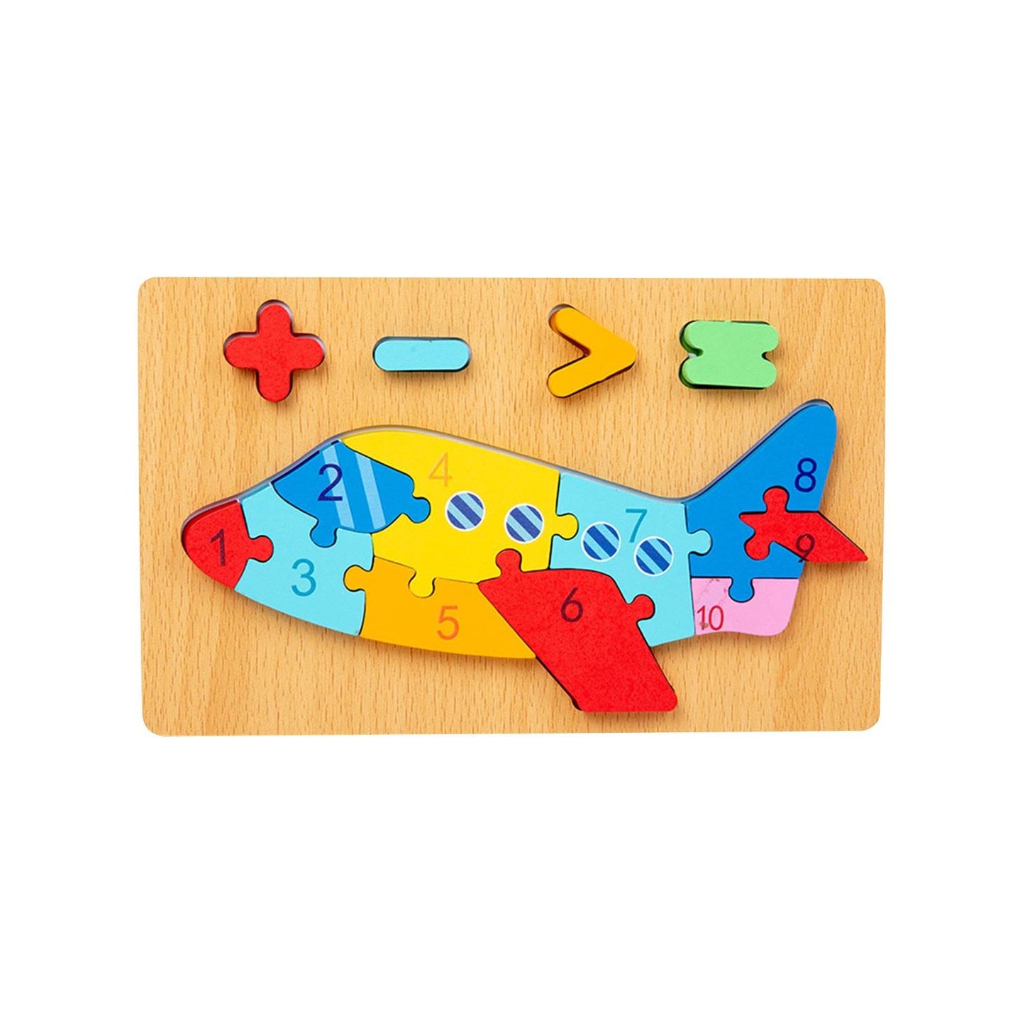 Atorse Number Puzzle Montessori Toys For 3 Year Old For Preschool Fine Motor Skills Plane