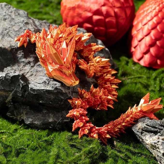 Hefandaishu Easter Egg Dragon Egg 12In Dragon Toy 3D Printed Dragon Fidget Toys 3D Printed Dragon Egg With Articulated Dragon In