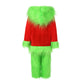 Feibel Kids Christmas Costumes Long Sleeve Hooded Top And Pants Sets Green Furry Monster Christmas Outfits (Green, 4-5 Years)