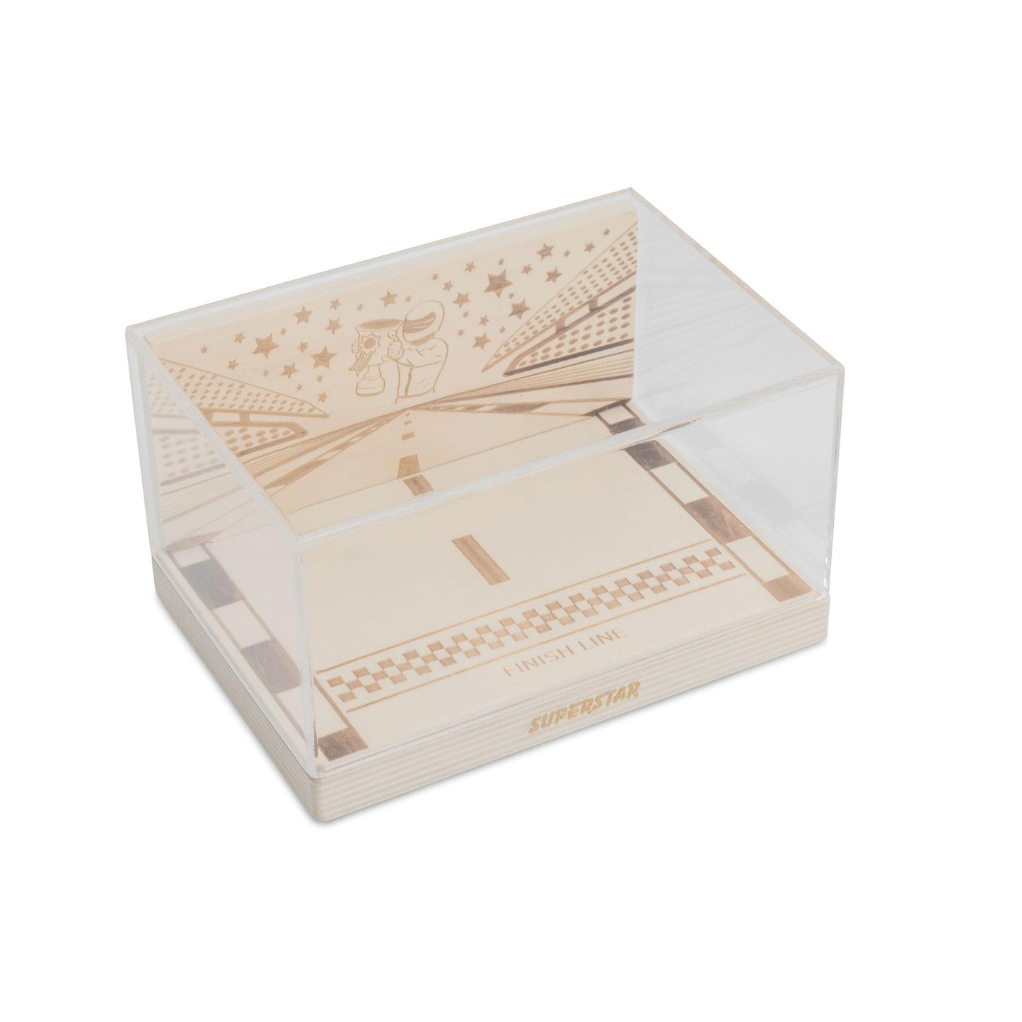 Wood Toy Car Storage Organizer - Holds Diecast Cars - Freestanding Or Wall Display Case Shelf - Matchbox & Hot Wheels Car Compat