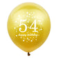 SHUNTAI 54th Birthday Balloons - Gold & Black Latex Confetti, 12 inch, 15 Pieces, 54 Year Old Anniversary Party Decor